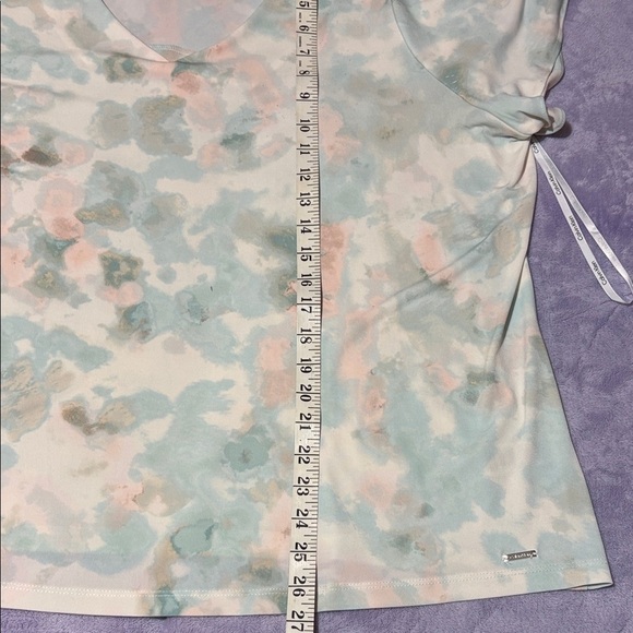 Calvin Klein Soft Blue V-Neck Short Sleeve Top - Picture 7 of 8